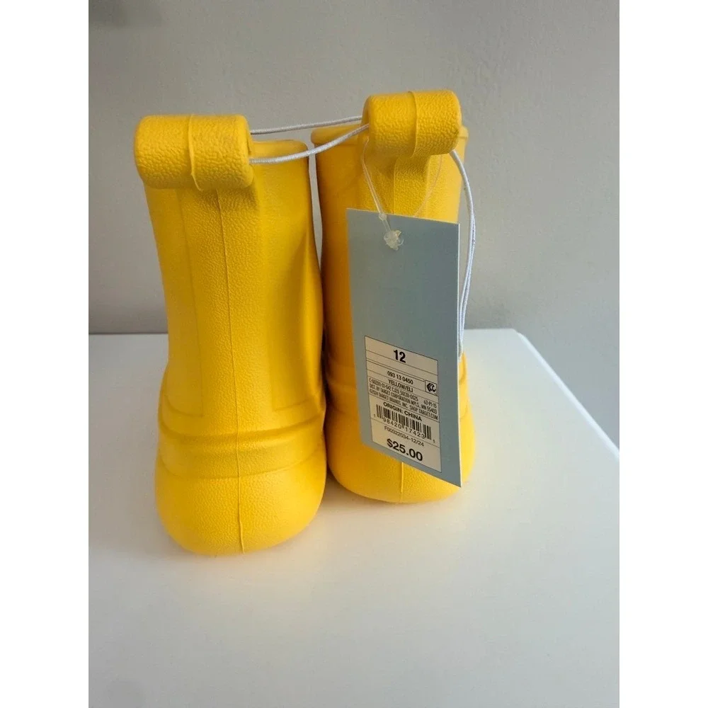 Cat & Jack Eli Rain Boots Kids Size 12 Yellow Waterproof Slip On‎ NWT